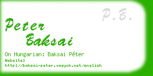 peter baksai business card